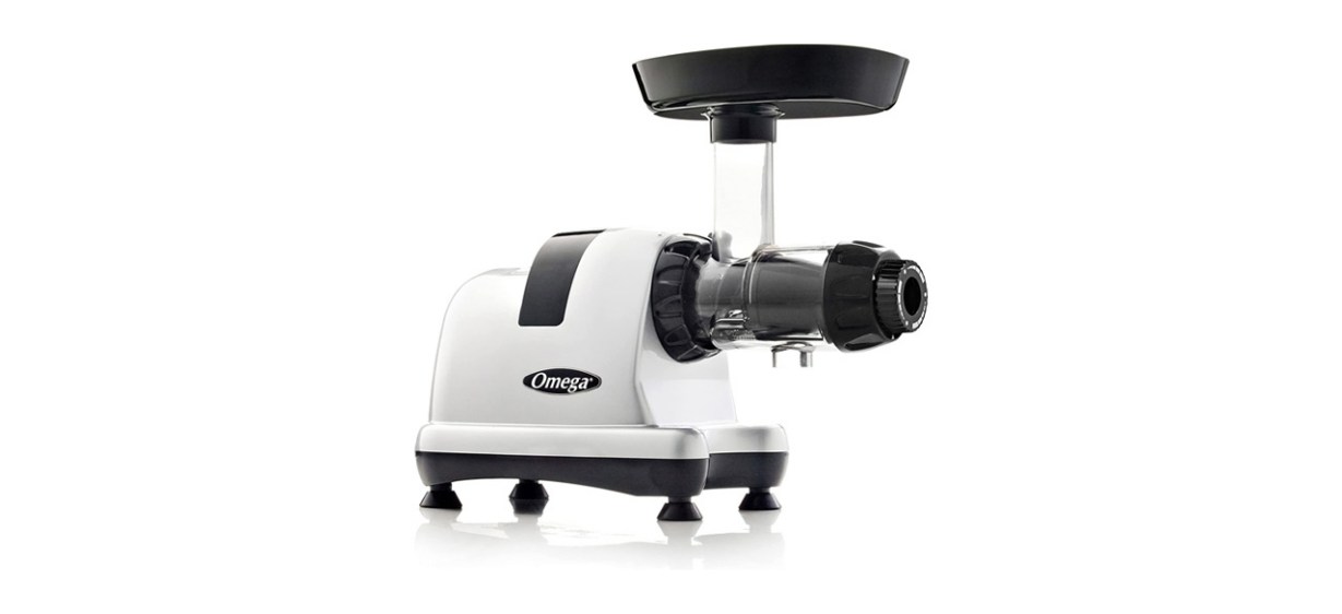 Omega Juice Extractor and Nutrition System on white background