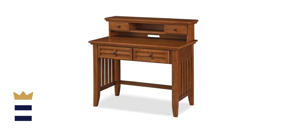 Home Styles Arts and Crafts Cottage Oak Student Desk and Hutch