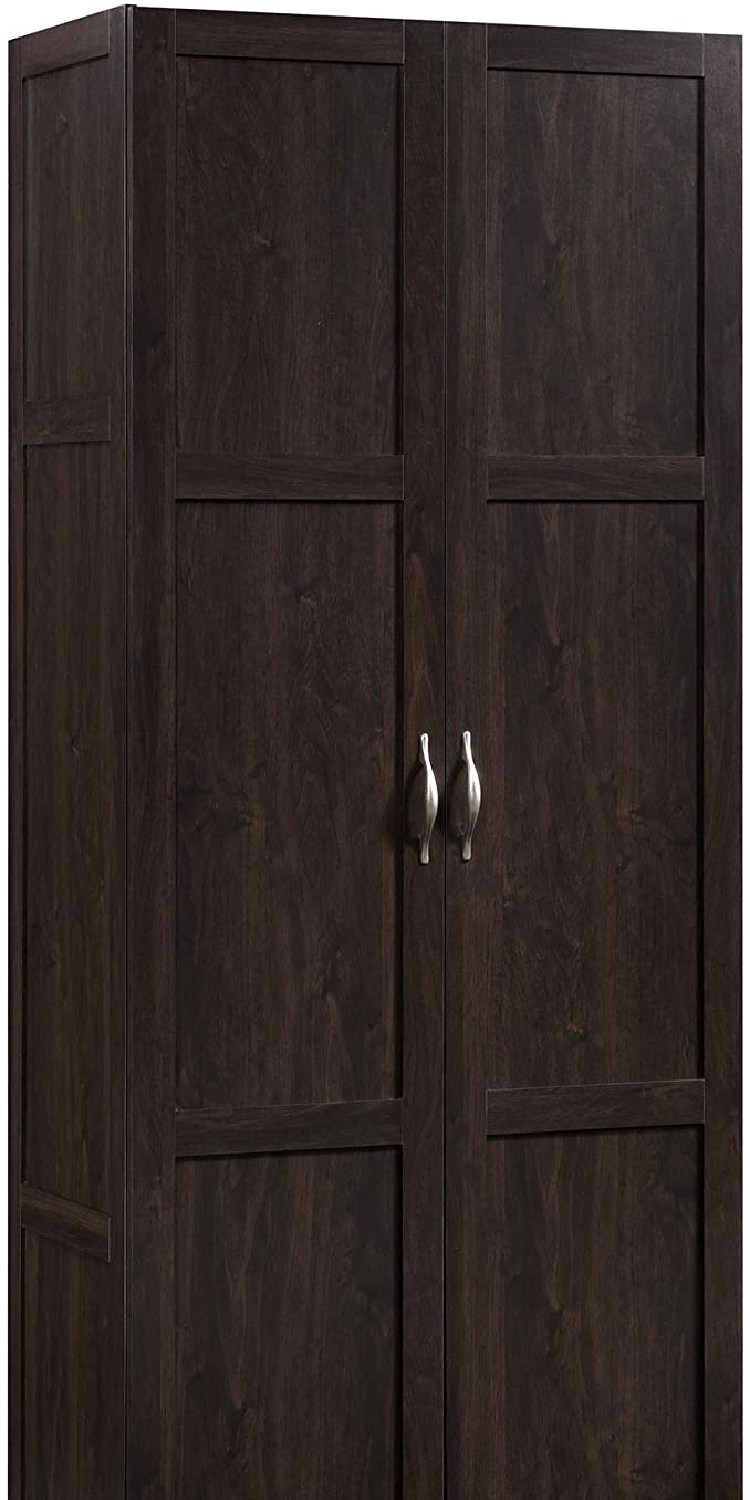 Sauder 419496 Miscellaneous Storage Storage Cabinet, L: 29.61&quot; x W: 16.02&quot; x H: 71.50&quot;, Cinnamon Cherry finish